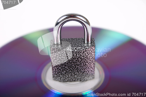 Image of The hinged lock on compact disk