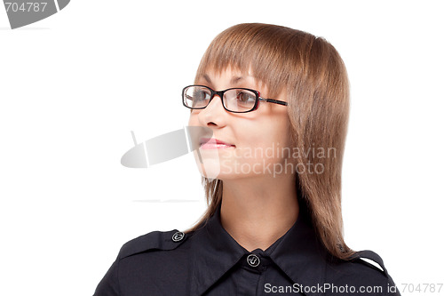 Image of Portrait beautiful girl bespectacled