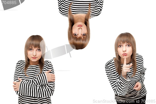Image of Girl in striped cloth