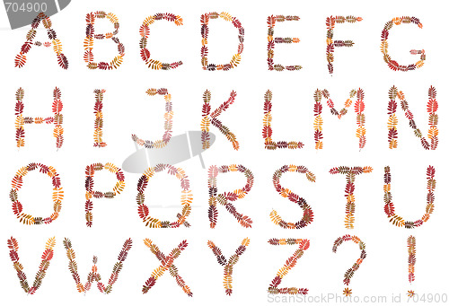 Image of Alphabet from autumn sheet