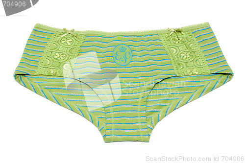Image of Feminine underclothes, striped panties, green