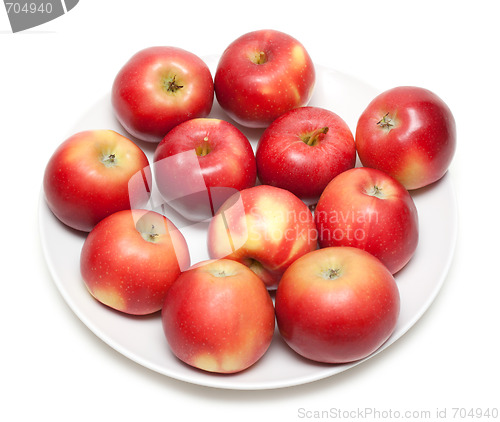Image of Red apple on plate
