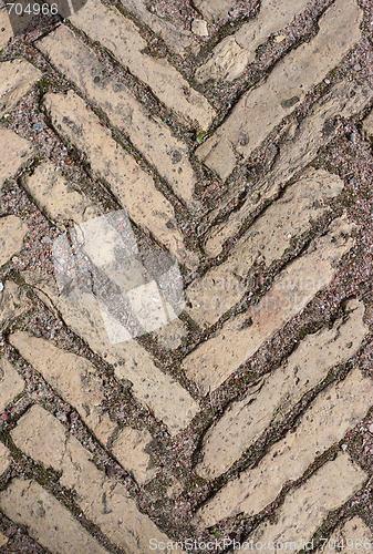 Image of Stone pattern on land roadway