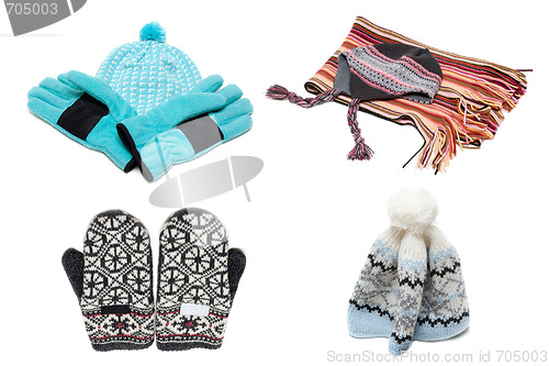 Image of Gloves, mittens scarf and nodding