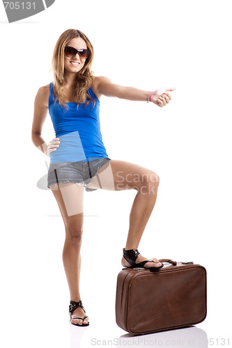 Image of Hitch hiking woman