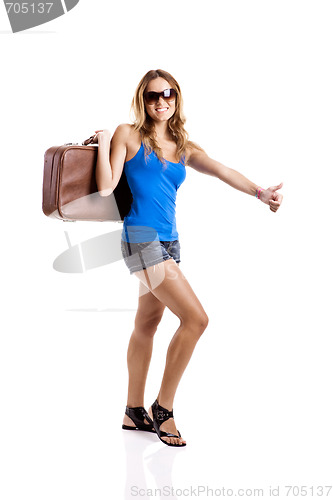 Image of Hitch hiking woman