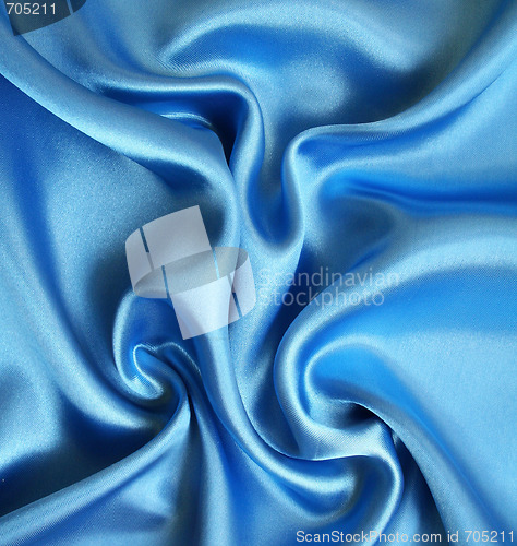 Image of Smooth elegant blue silk as background