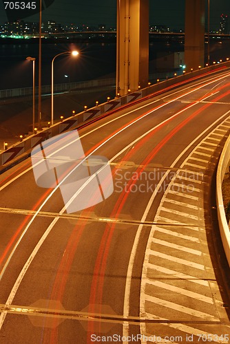 Image of night highway vertical