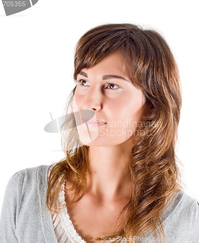 Image of Young beautiful brunette woman