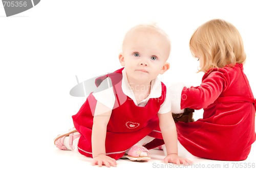 Image of Two cristmas baby girls