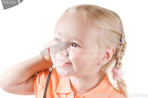 Image of Little girl with mobile
