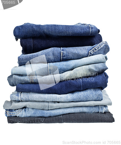 Image of Stack of jeans