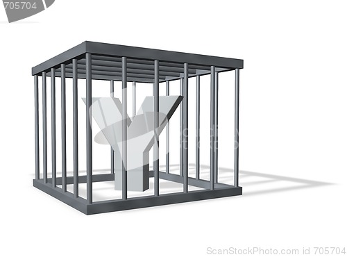 Image of big Y in a cage