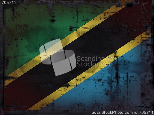Image of grunge tanzania flag