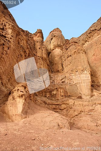 Image of Orange rocks of Solomon pillars in Timna national park in Israel 