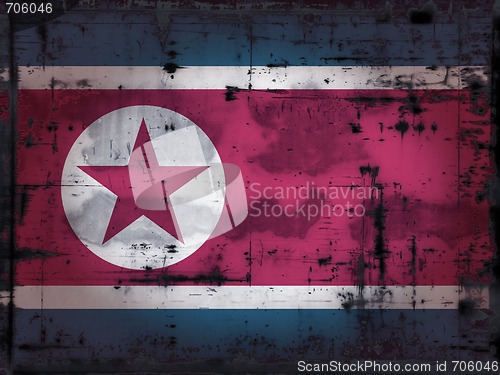 Image of grunge north korea flag