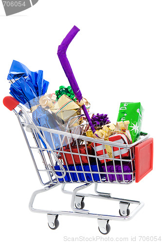 Image of Christmas shopping cart