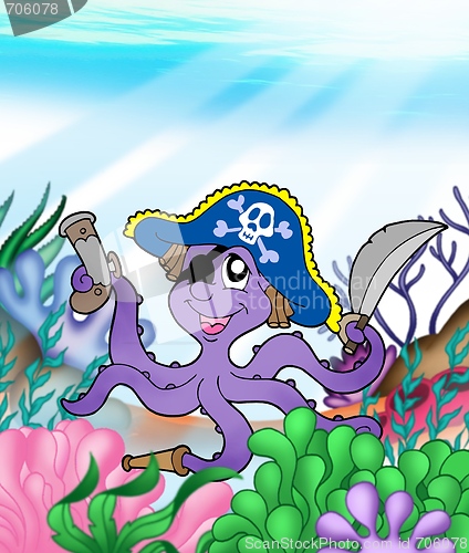 Image of Pirate octopus underwater