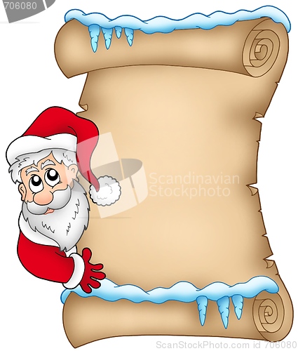 Image of Winter parchment with Santa Claus 1