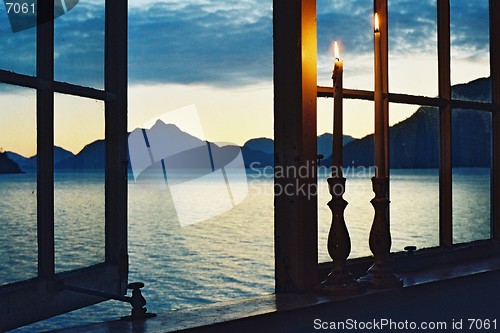 Image of Window by candlelight