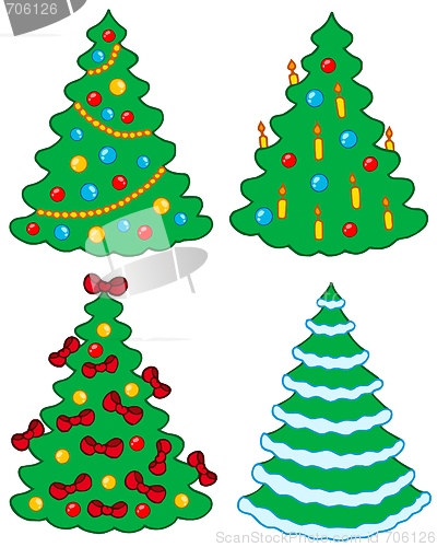 Image of Various Christmas trees