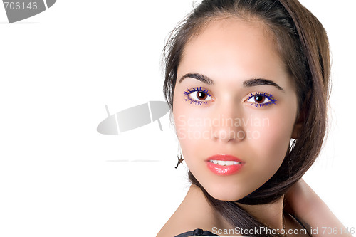 Image of Portrait of the pretty young woman. Isolated