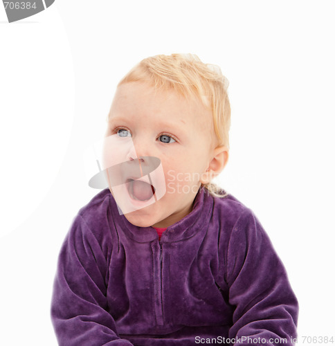 Image of Surprise - Cute little girl looking shocked