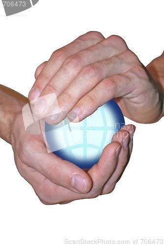 Image of the globe in the hands