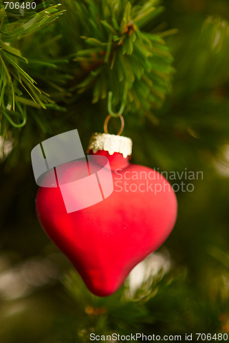 Image of Closeup of a red heart decoration