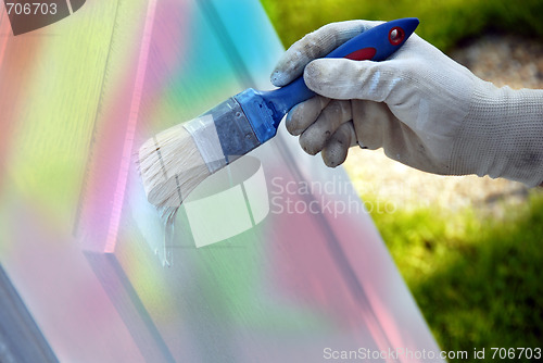 Image of Painting wooden door