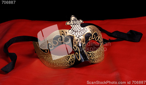 Image of Venetian Mask On Red