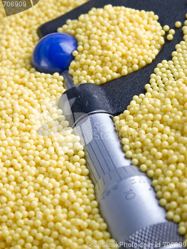 Image of Micrometer with Beads and Balls
