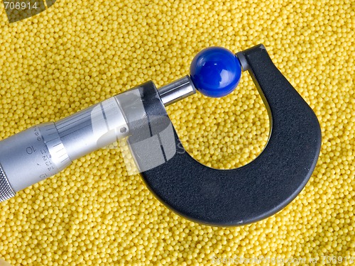 Image of Micrometer with Beads and Balls