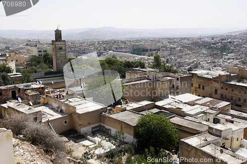 Image of An overview of medina (old town) of an imperial city Fes, Morocc