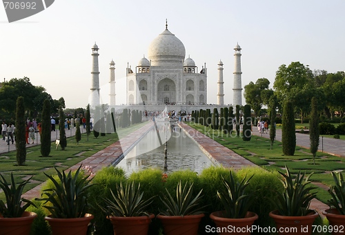Image of Beautiful mosque Taj Mahal. Agra, India