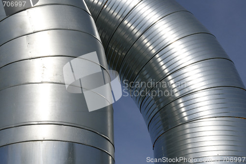 Image of Modern metallic ventilation ducts