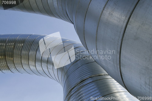 Image of Modern metallic ventilation ducts