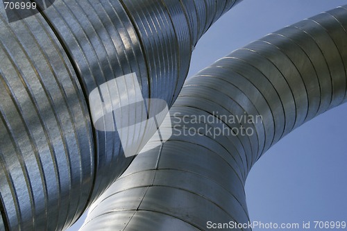 Image of Modern metallic ventilation ducts