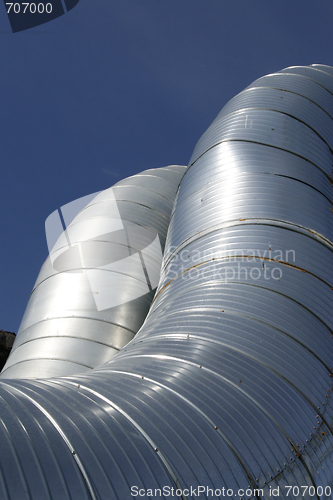 Image of Modern metallic ventilation ducts