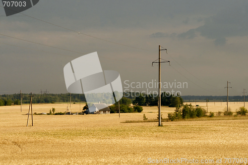 Image of Lonely farmhouse & upcoming heavy rain