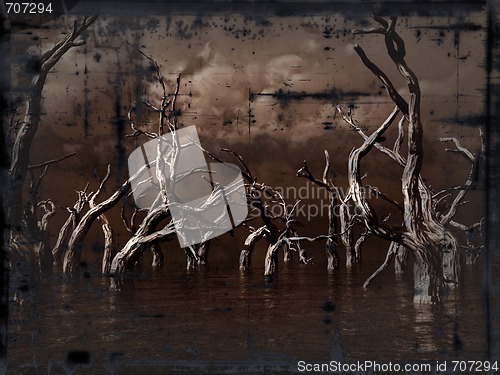 Image of grunge dead trees
