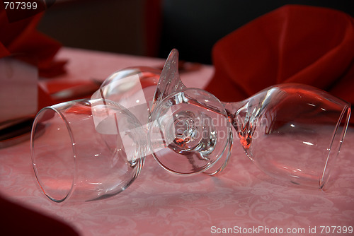 Image of Wine glasses on the table.