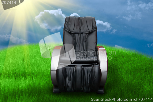 Image of Sunny day with massage arm-chair