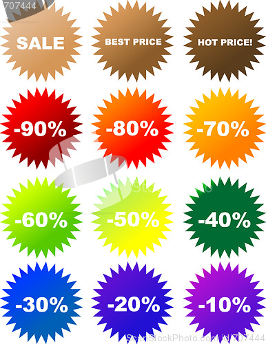 Image of vector sale stickers 