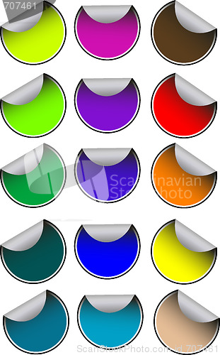 Image of many colored stickers