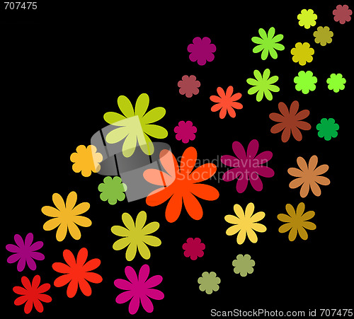 Image of Abstract vector floral set