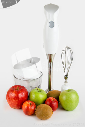 Image of Blender with different ripe fruits