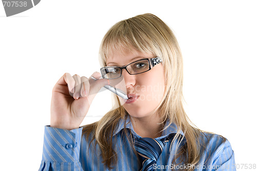 Image of  Businesswoman with pen