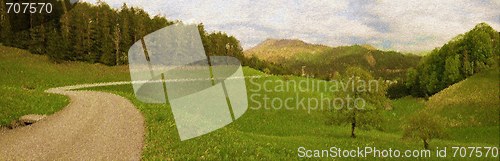 Image of landscape with path - painting