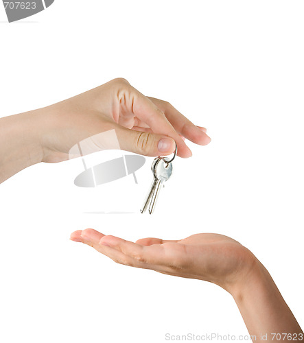 Image of hands and key